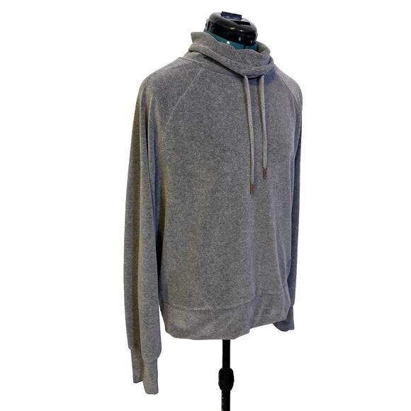 Sweaty Betty Gray Velour Sweatshirt Pullover Funnel Neck Size Medium - Picture 3 of 9